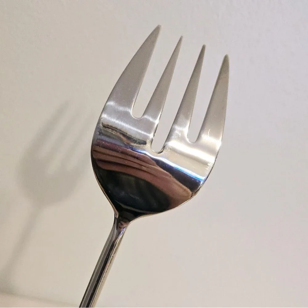 Pottery Barn Long Green Bead salad serving fork